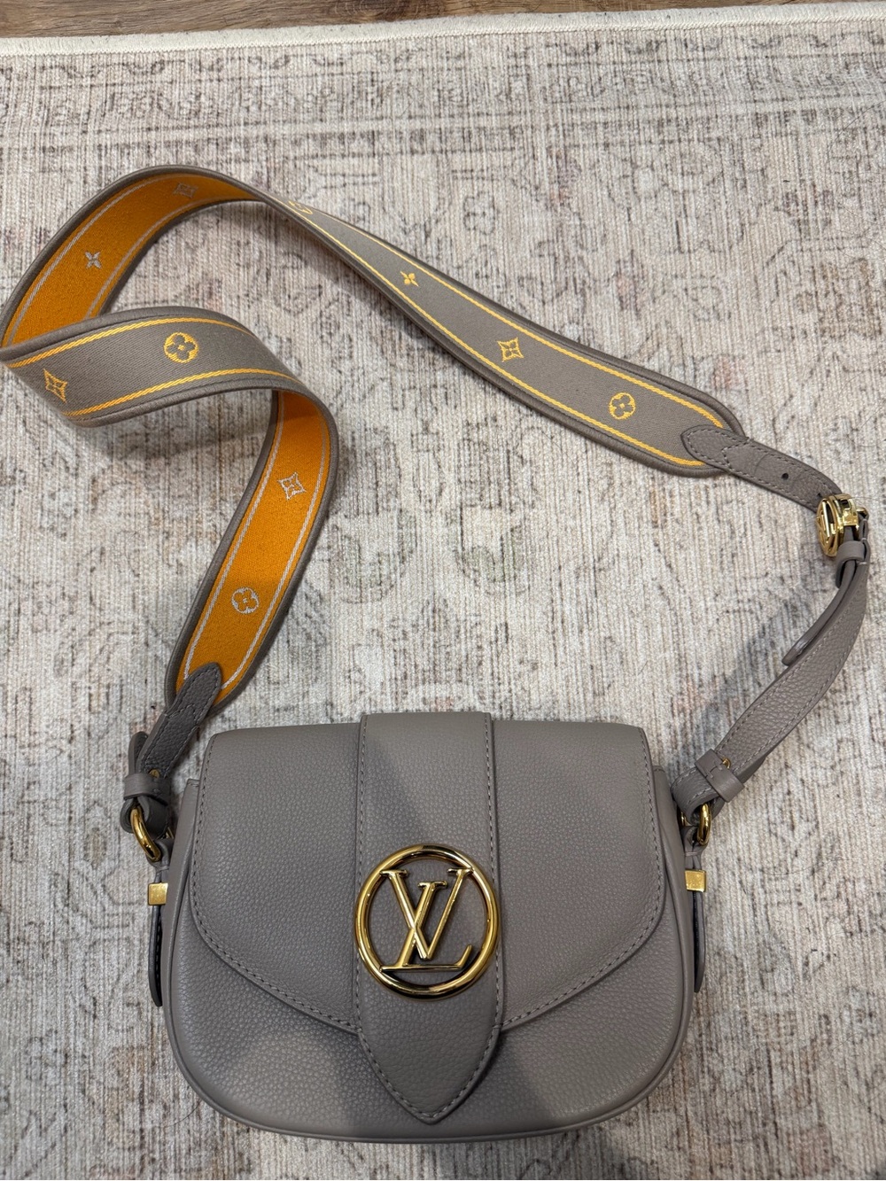 Louis Vuitton Grained Calfskin LV Pont 9 Soft PM